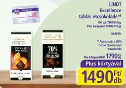 PlusMarket lindt excellence táblás étcokoládé ajánlat