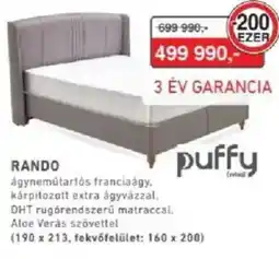 RS Bútor Puffy Rando ágyneműtartós franciaágy ajánlat
