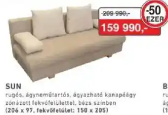 Sun rugós ágy nemü tartós ágyazható kanapéágy