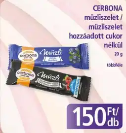 PlusMarket Cerbona müzliszelet ajánlat