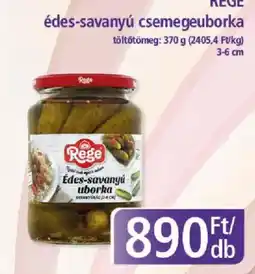 PlusMarket Rege edes-savanyu csemegeuborka ajánlat