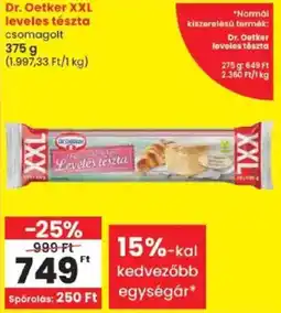 Spar Dr Oetker leveles tészta ajánlat