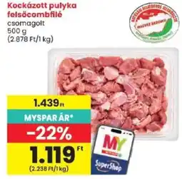 Spar Kockázott pulyka felsőcombfilé ajánlat