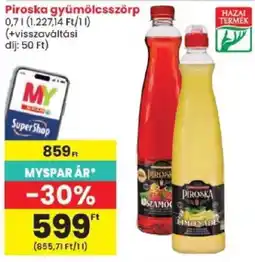 Spar Piroska gyümölcsszörp ajánlat