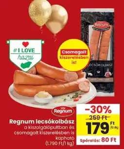 Spar Regnum lecsókolbász ajánlat