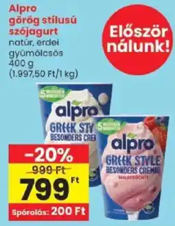 Spar Alpro görög stílusú szójagurt ajánlat
