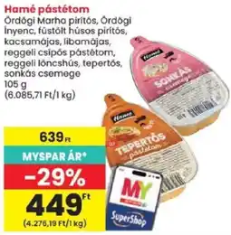Spar Hamé pástétom ajánlat