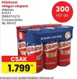 Spar Kőbányai világos sör ajánlat