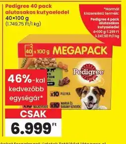 Spar Pedigree 40 pack alutasakos kutyaeledel ajánlat