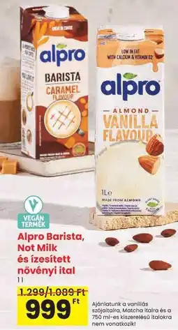 Spar Alpro Barista, Not Milk és ízesített növényi ital ajánlat