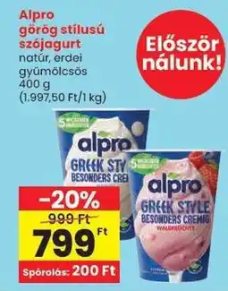Spar Alpro görög stílusú szójagurt ajánlat