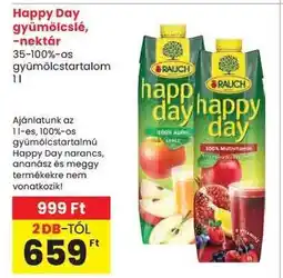 Spar Happy Day gyümölcslé, -nektár ajánlat