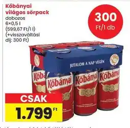 Spar Kőbányai világos sörpack ajánlat