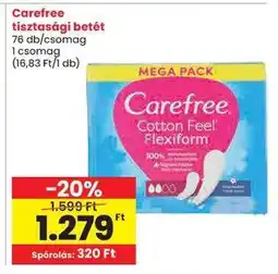 Spar CAREFREE Tisztasági betét ajánlat