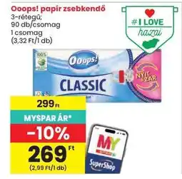 Spar Ooops! papír zsebkendő ajánlat