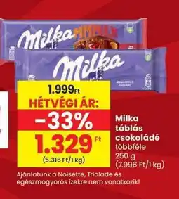 Spar Milka táblás csokoládé többféle ajánlat