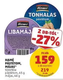 PENNY HAMÉ PÁSTÉTOM, MÁJAS ajánlat
