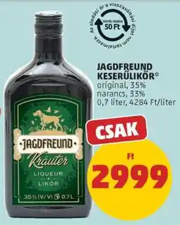 PENNY Jagdfreund Keserűlikőr ajánlat