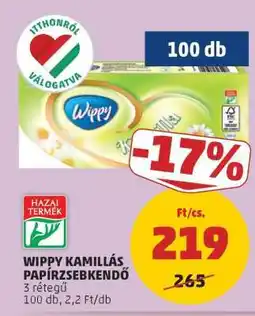 PENNY Wippy Kamillás Papírzsebkendő ajánlat