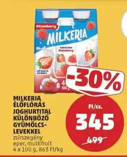PENNY MILKERIA ÉLŐFLÓRÁS JOGHURTITAL KÜLÖNBÖZŐ GYÜMÖLCSLEVEKKEL ajánlat