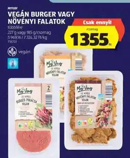 ALDI MYVAY VEGÁN BURGER VAGY NÖVÉNYI FALATOK ajánlat