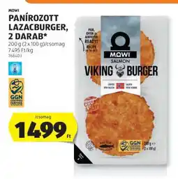 ALDI MOWI Panírozott Lazacburger, 2 darab ajánlat