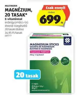 ALDI MULTINORM MAGNÉZIUM, 20 TASAK ajánlat