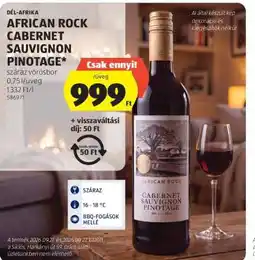 ALDI AFRICAN ROCK CABERNET SAUVIGNON PINOTAGE ajánlat