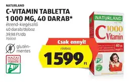 ALDI NATURLAND C-VITAMIN TABLETTA 1 000 MG, 40 DARAB ajánlat