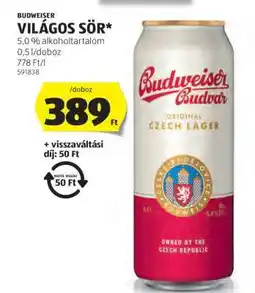 ALDI Budweiser Világos Sör ajánlat