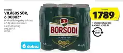 ALDI Borsodi Világos Sör, 6 doboz ajánlat