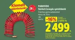 Lidl PARKSIDE Sűrített levegős spiráltömlő ajánlat