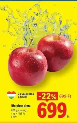 Lidl Bio piros alma ajánlat