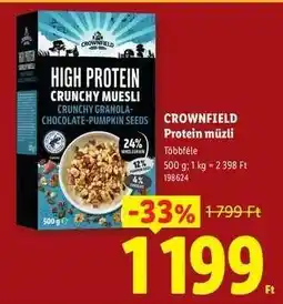 Lidl CROWNFIELD Protein müzli ajánlat