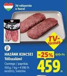 Lidl HAZÁNK KINCSEI Téliszalámi ajánlat