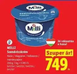 Lidl MILLI Szendvicskrém ajánlat