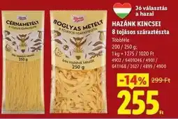 Lidl HAZÁNK KINCSEI 8 tojásos száraztészta ajánlat