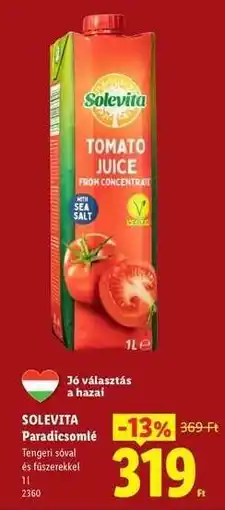 Lidl SOLEVITA Paradicsomlé ajánlat