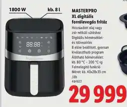 Lidl Masterpro XL digitális forrólevegős fritőz ajánlat