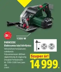 Lidl PARKSIDE Elektromos kézi körfűrész ajánlat