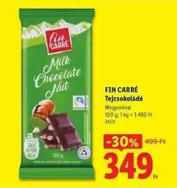 Lidl FIN CARRÉ Tejcsokoládé ajánlat
