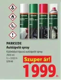 Lidl Parkside Autóápoló spray ajánlat