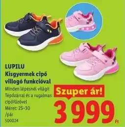 Lidl LUPILU Kisgyermek cipő villogó funkcióval ajánlat