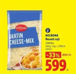 Lidl MILBONA Reszelt sajt ajánlat