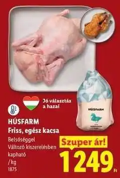 Lidl HÚSFARM Friss, egész kacsa ajánlat