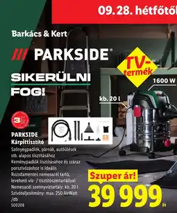 Lidl Parkside kárpittisztító ajánlat