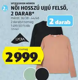 ALDI Up2fashion women női hosszú ujjú felső ajánlat
