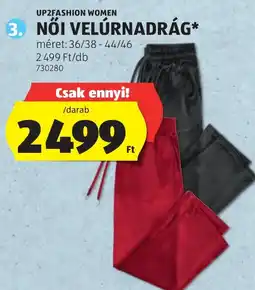 ALDI Up2fashion women női velúrnadrág ajánlat