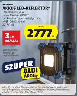 ALDI Workzone akkus led-reflektor ajánlat