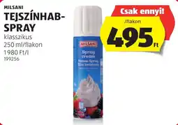 ALDI Milsani tejszinhab-spray ajánlat